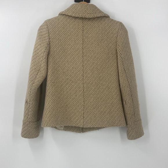 Kensie Wool blend toggle close beige tweed look jacket - Picture 12 of 16